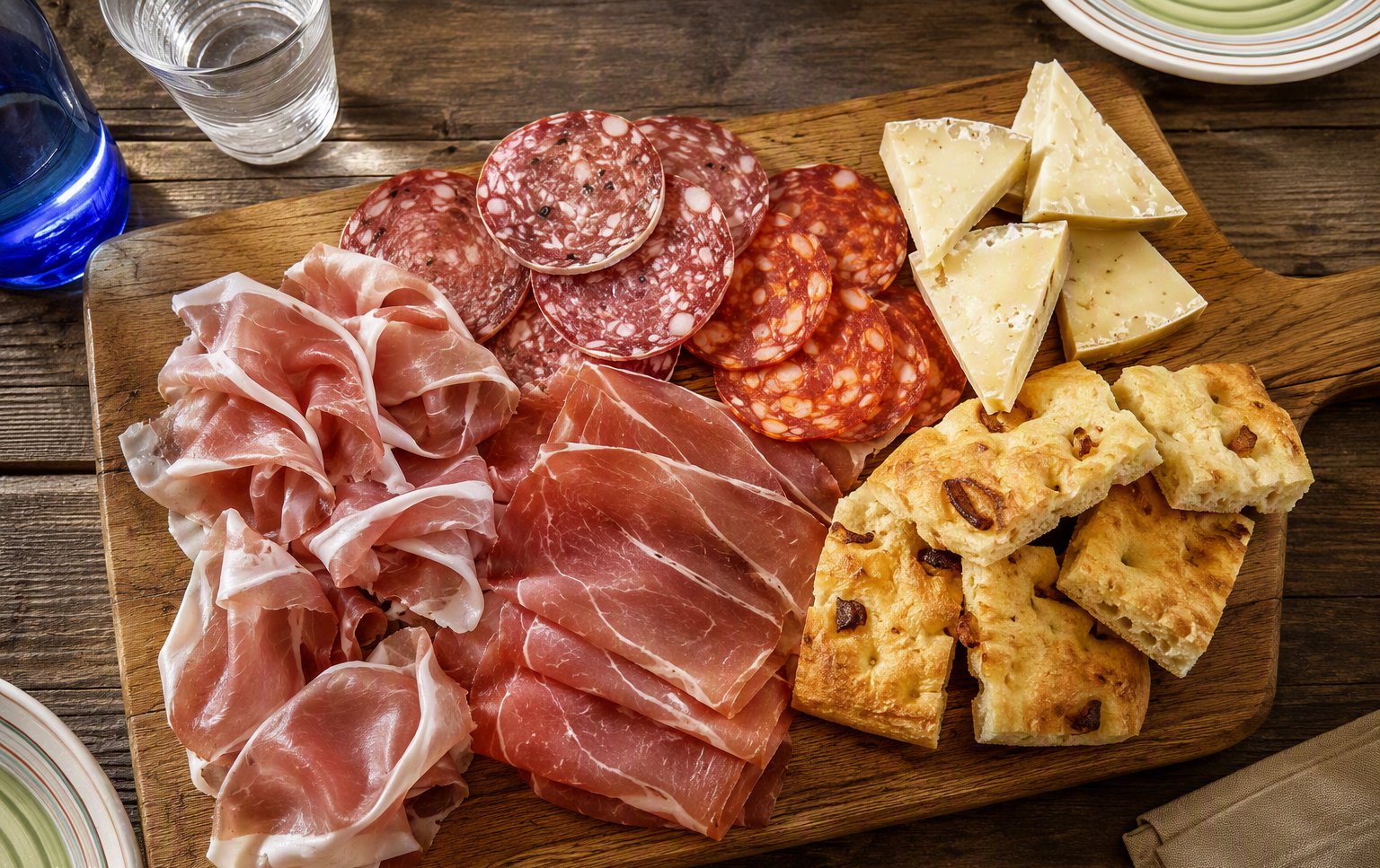 Tagliere medio di salumi e formaggi umbri